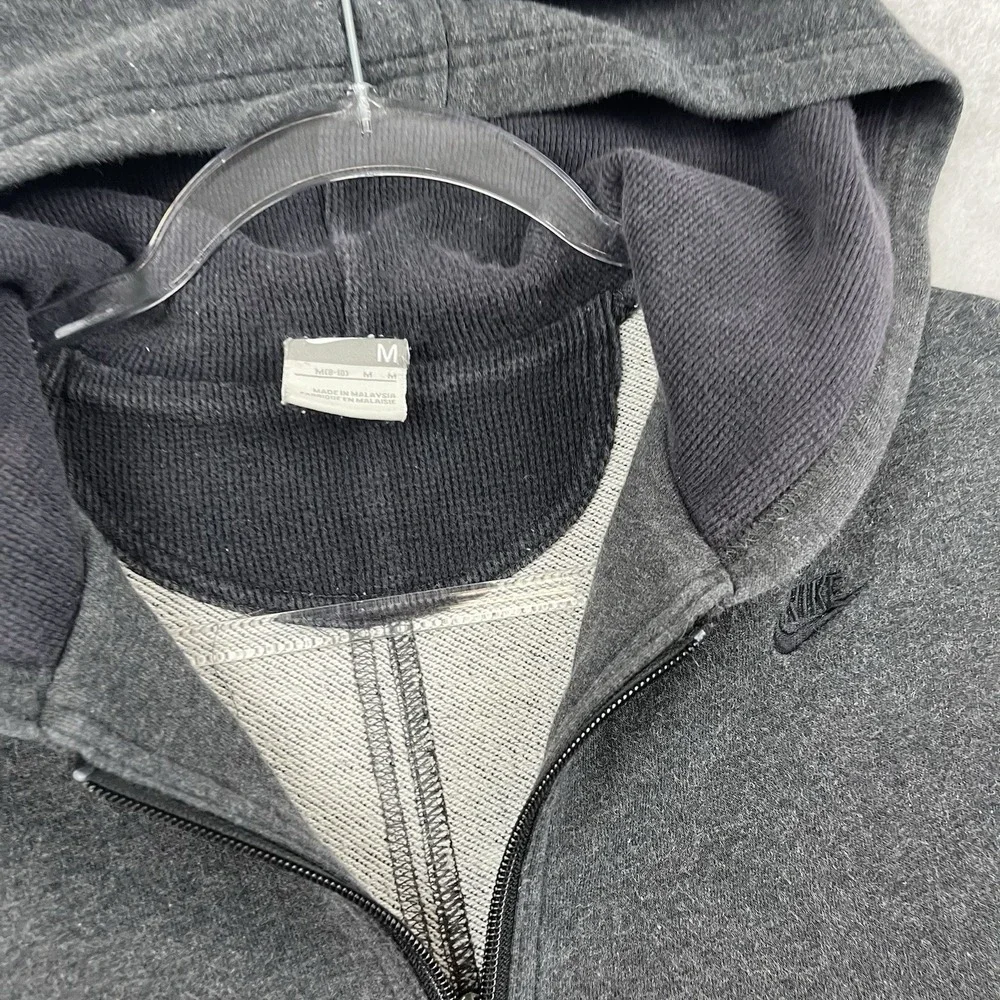 Y2k Nike Womens Jacket Gray Zip Up Hoodie Womens Medium Track Snug Body Grey